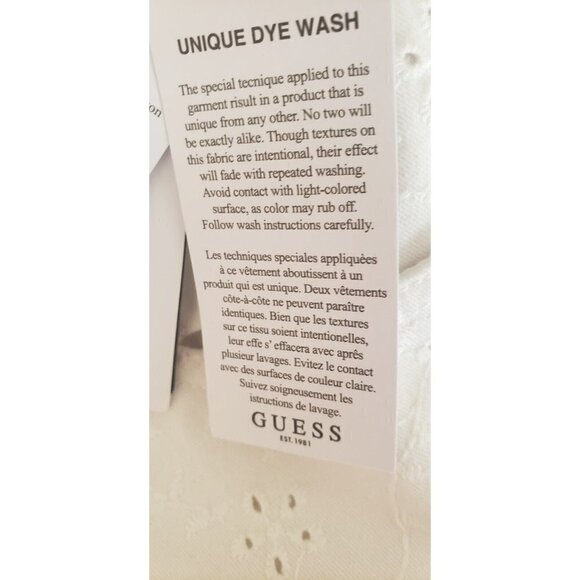 NWT GUESS GUESS FLORIDADA HIGH RISE STRETCH STRAIGHT FIT WHITE JEANS W31 ×32 - Picture 10 of 14